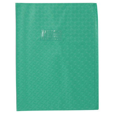 Protègecahier Grain Losange 18/100ème 24x32 vert + porte étiquette