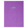Protègecahier Grain Cuir 20/100ème 24x32 violet + porte étiquette