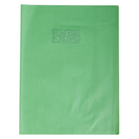 Protègecahier Grain Cuir 20/100ème 24x32 vert clair + porte étiquette