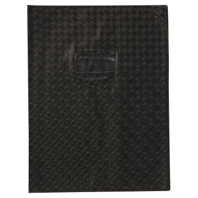 Protègecahier Grain Losange 18/100ème 24x32 noir + porte étiquette