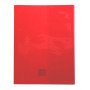 Protègecahier Cristal Luxe 22/100ème 24x32 transparent rouge + porte étiquette