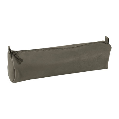 * CUIR TEINTE Trousse ronde Ø5,5x22cm, gris