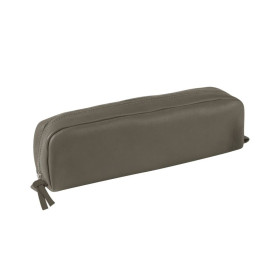 * CUIR TEINTE Trousse rectangulaire 21x4x6cm, gris