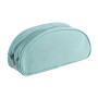 * TEXTILE Trousse ovale 2 compartiments 22x8x10cm, 4 couleurs assorties