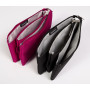 * TEXTILE Trousse plate 3 compartiments 22x2x10cm, framboise
