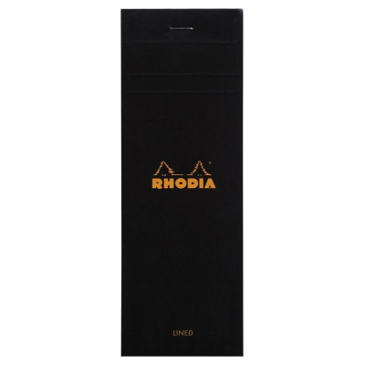 Bloc agrafé Rhodia BLACK N°8 7,4x21 cm 80 feuillets ligné 80 g