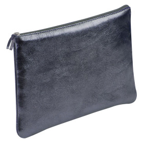 CUIRISÉ Trousse cuir Plate 11x22cm Pétrole