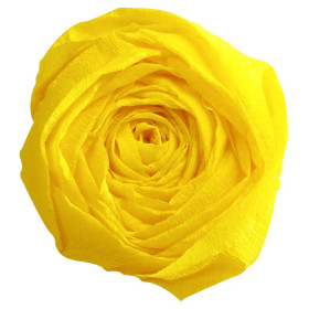 PAPIER CRÉPON 60%, Paquet de 10 feuilles, 2,50x0,50m, Jaune citron