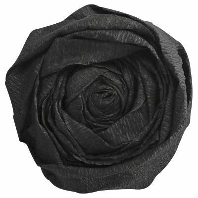PAPIER CRÉPON 60%, Paquet de 10 feuilles, 2,50x0,50m, Noir