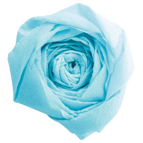 PAPIER CRÉPON 60%, Paquet de 10 feuilles, 2,50x0,50m, Bleu turquoise
