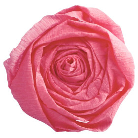 PAPIER CRÉPON 60%, Paquet de 10 feuilles, 2,50x0,50m, Rose moyen