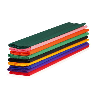 PAPIER CRÉPON 60%, Paquet de 10 feuilles, 2,50x0,50m, Assortiment