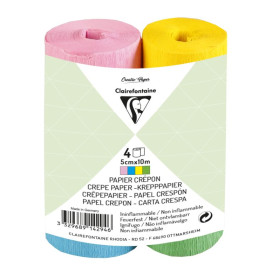 * CRÉPON IGNIFUGÉ, 4 bandes, 5cmx10m, Assortiment printanier