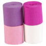 * CRÉPON IGNIFUGÉ, 4 bandes, 5cmx10m, Assortiment rose