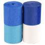 CRÉPON IGNIFUGÉ, 4 bandes, 5cmx10m, Assortiment bleu