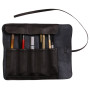 Trousse Noir Flying Spirit en rouleau 26,7x20,5cm Cuire d'agneau