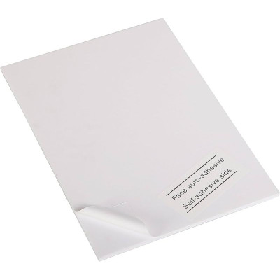 Carton Mousse adhésif 50x65cm 4F 10mm blanc