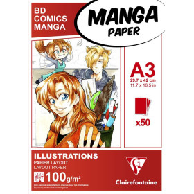 Bloc collé Manga Paper Layout A3 50F 100g