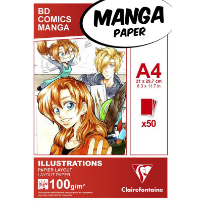 Bloc collé Manga Paper Layout A4 50F 100g