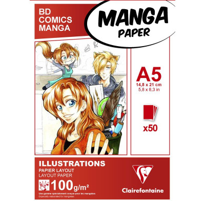 Bloc collé Manga Paper Layout A5 50F 100g