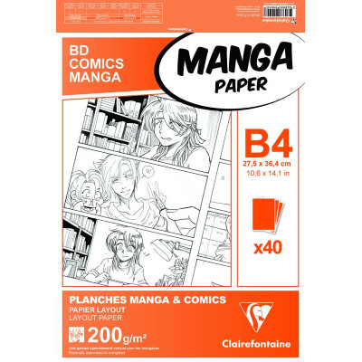 Etui Manga Manga Paper Planches B4 40F 200g papier uni