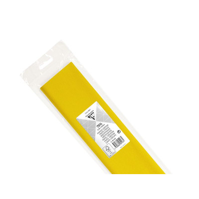 PAPIER CRÉPON 75%, Sachet de 1 feuille pliée, 2,50x0,50m, Jaune citron