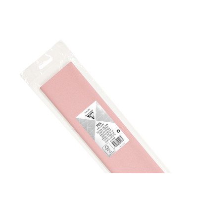 PAPIER CRÉPON 75%, Sachet de 1 feuille pliée, 2,50x0,50m, Rose pâle