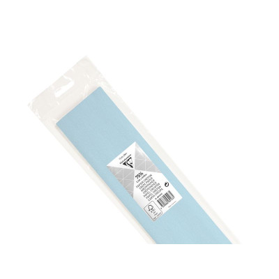 PAPIER CRÉPON 75%, Sachet de 1 feuille pliée, 2,50x0,50m, Bleu ciel