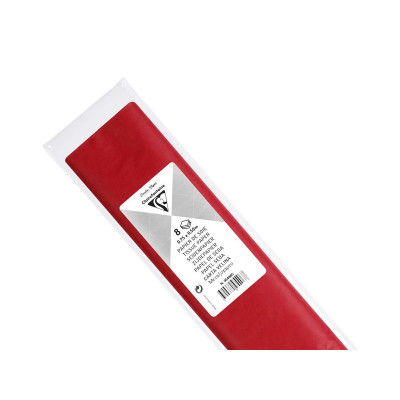 PAPIER DE SOIE, Sachet de 8 feuilles pliées, 50x75cm, 18g, Rouge