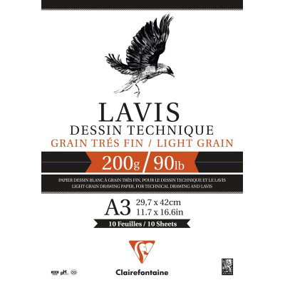 Lavis Technique 200g A3 bloc 10 feuilles