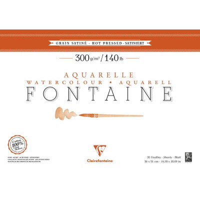 Bloc collé 4 côtés Fontaine Satiné 36x51cm 20F 300g