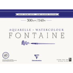 Bloc collé 4 côtés Fontaine Grain Demi-Satin 36x48cm 25F 300g