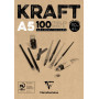 Bloc collé kraft brun A5 100 feuilles 90g