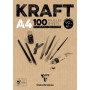 Bloc collé kraft brun A4 100 feuilles 90g