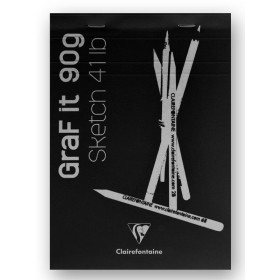 Bloc GraF'iT A6 80 feuilles Uni 90g Noir