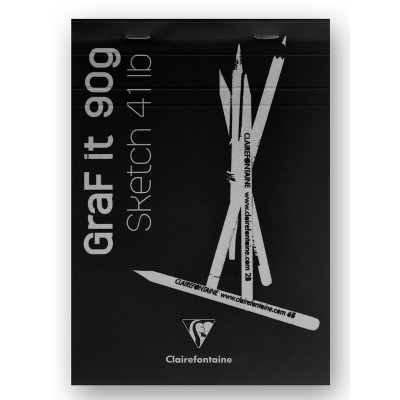 Bloc GraF'iT A6 80 feuilles Uni 90g Noir
