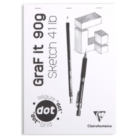 Bloc GraF'iT collé A4 80 feuilles 90g Dot