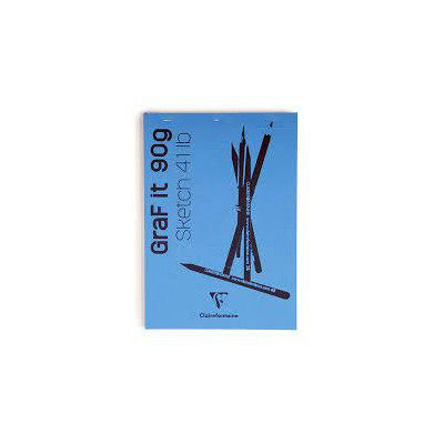Bloc GraF'iT A4 80 feuilles 90g Bleu°71 O