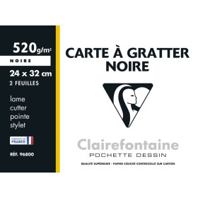 Pochette Carte à Gratter 24x32cm 2F 520g noir