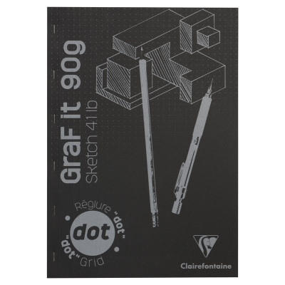 Bloc GraF'iT DOT A3 160 pages 90g couverture Noir