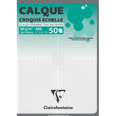 Bloc Calque Échelle A3 50 feuilles 92g