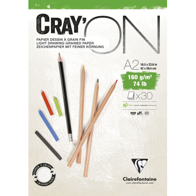 Bloc Cray'ON Encollé A2 30 feuilles 160g