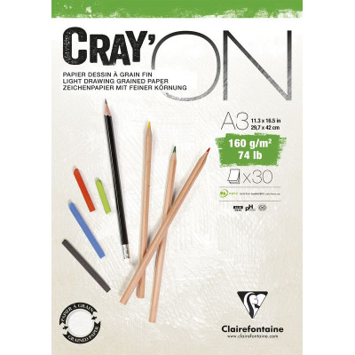 Bloc Cray'ON Encollé A3 30 feuilles 160g