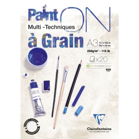 Bloc Paint'ON à Grain collé A3 20 feuilles 250g