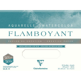 Bloc collé 4 côtés Flamboyant 31x41cm 20F 300g
