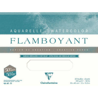 Bloc collé 4 côtés Flamboyant 31x41cm 20F 300g