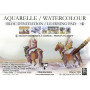* Bloc collé Aquarelle Prédessiné n°4 A4 12F 300g Chevaux