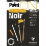 Bloc Paint'ON Noir collé en tête 20 feuilles 250g A5