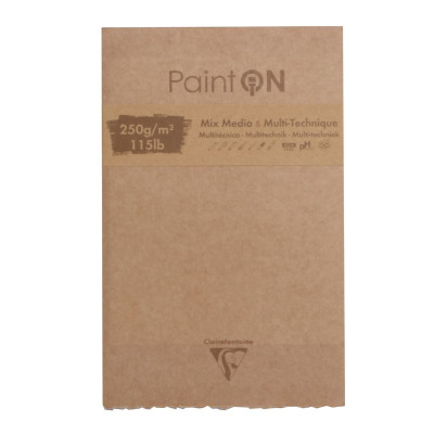* Bloc ass. Paint'ON 50 feuilles collé &  Frangé 1 côté 13,9x21,5cm