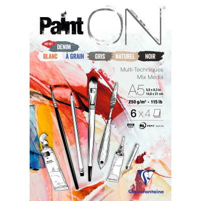 * Paint'ON bloc de 24 feuilles 250g ass.6x4 feuilles n°6 A5